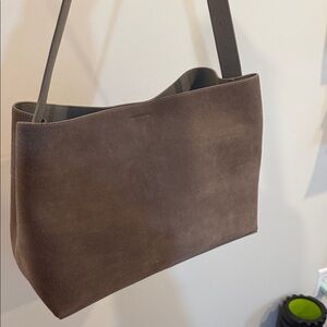 Brown Suede Tote Bag